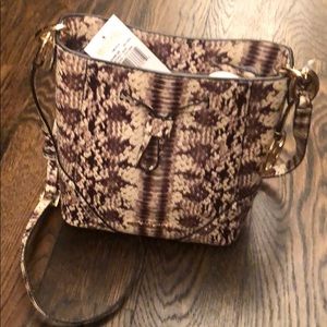 Michael Kors leather bucket bag animal crossbody